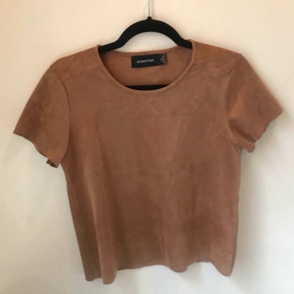 Mink pink suede top